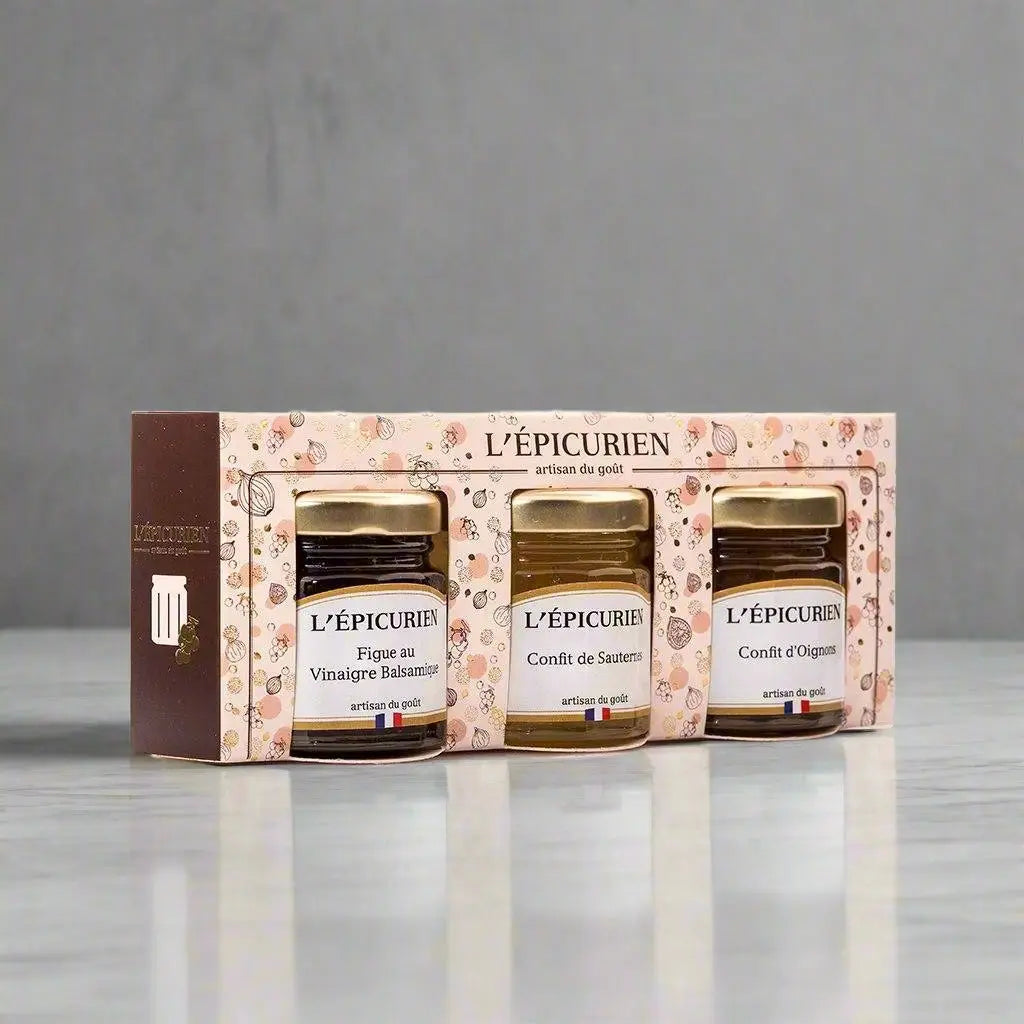 Coffret de Confit de Vin de Sauternes, Condiment à la Figue et Confit d'Oignons - Foie Gras Gourmet