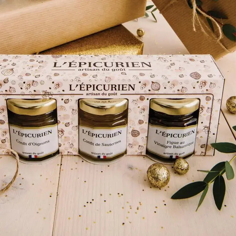 Coffret de Confit de Vin de Sauternes, Condiment à la Figue et Confit d'Oignons - Foie Gras Gourmet