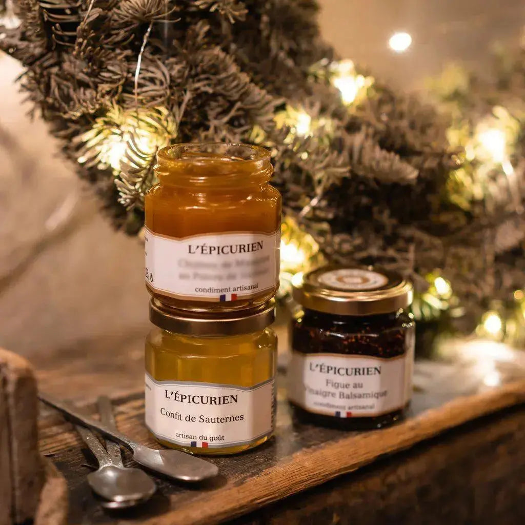 Coffret de Confit de Vin de Sauternes, Condiment à la Figue et Confit d'Oignons