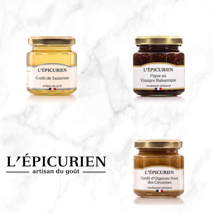 Coffret de Confits de Sauternes et d'Oignons et Condiment à la Figue - Foie Gras Gourmet